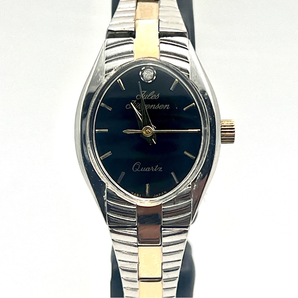 Vintage Jules Jurgensen Watch Minimalist Skinny 6.5" Wrist New Battery